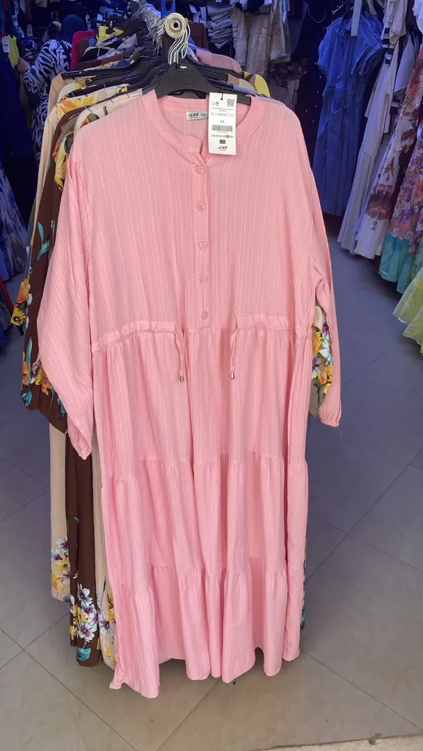 Robe Longue Fluide à Manches Longues et Cordon de Serrage
